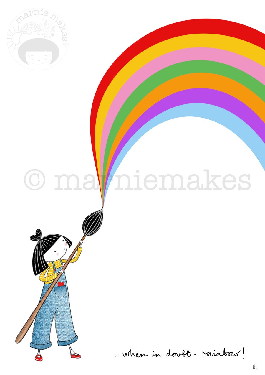 When In Doubt - Rainbow! A4 Giclee Print
