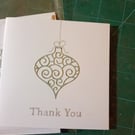 Pack of 5 Christmas thank you cards 