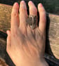 Upcycled Brown Leather Heart Ring & Mantra Pouch - Image 5