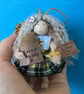 Tiny Cornish Pasty Fairy Doll Decoration, Cornish Tartan, Cornwall Gifts