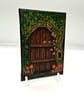 Fairy Door with Mushrooms on Canvas ACEO - Image 2