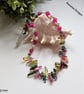 Multicoloured Quartz, Baroque Freshwater Pearl, Pink Jade Necklace  - Image 5