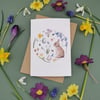 Spring Bunny A6 Greetings Card, Hedgerow Card, Rabbit Blank Cards