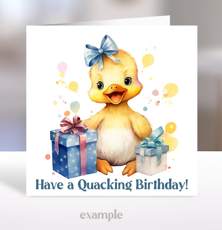 Personalised Cute Duckling Children's Birthday Card 