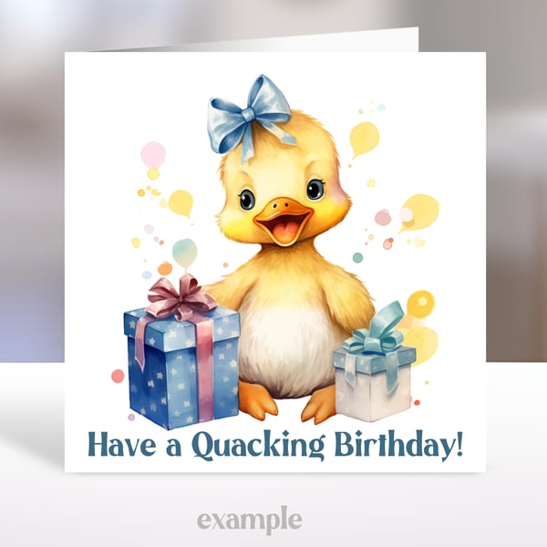 Personalised Cute Duckling Children's Birthday Card 