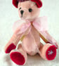 Orchid, a 6" collectable bear handmade from vintage materials - Image 7