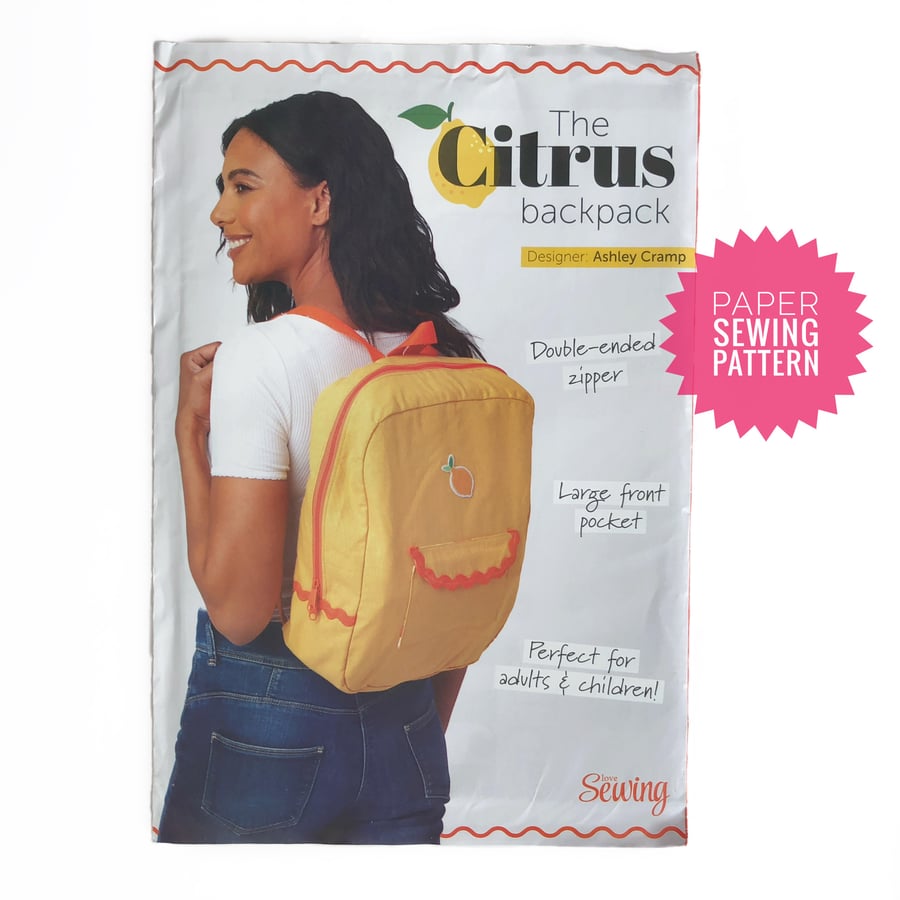Paper Sewing Pattern, Backpack, New and Unopened
