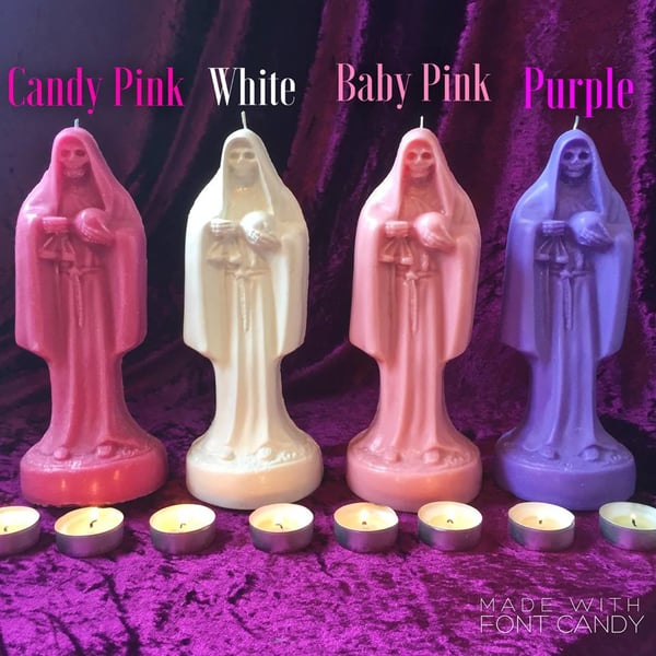 Tall Figure Grim Reaper Santa Muerte Multicoloured Soy Wax Candles