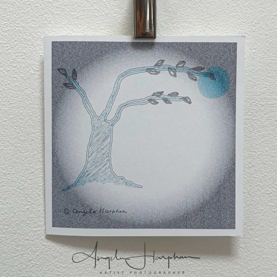 Blank Card and Envelope - Fine Art Design - Sheltering Tree Winter
