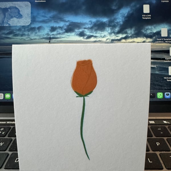 Custom Rose Birthday Card