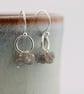 Gemstone Earrings with hoop detail. Labradorite beads