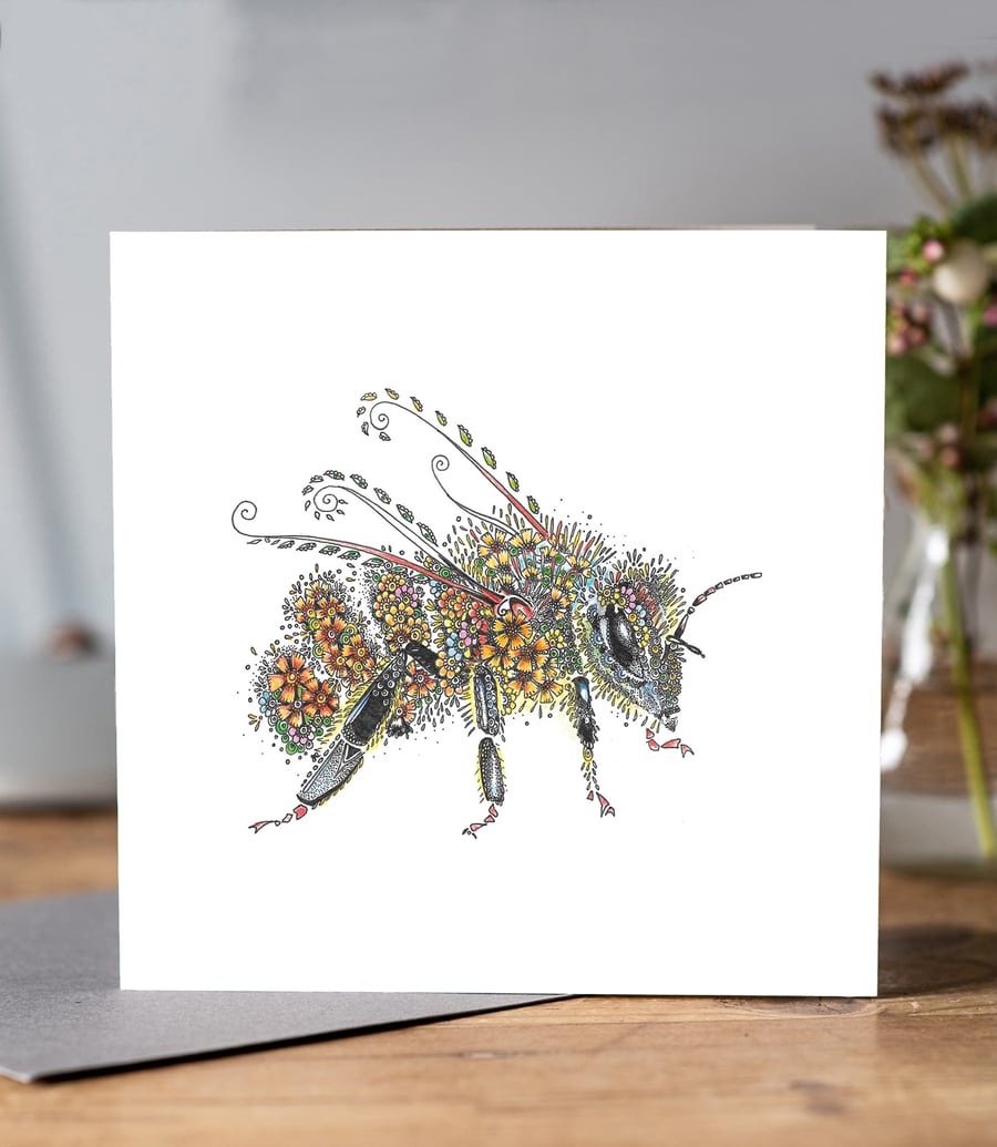 Brand new Flower Bee Greeting card