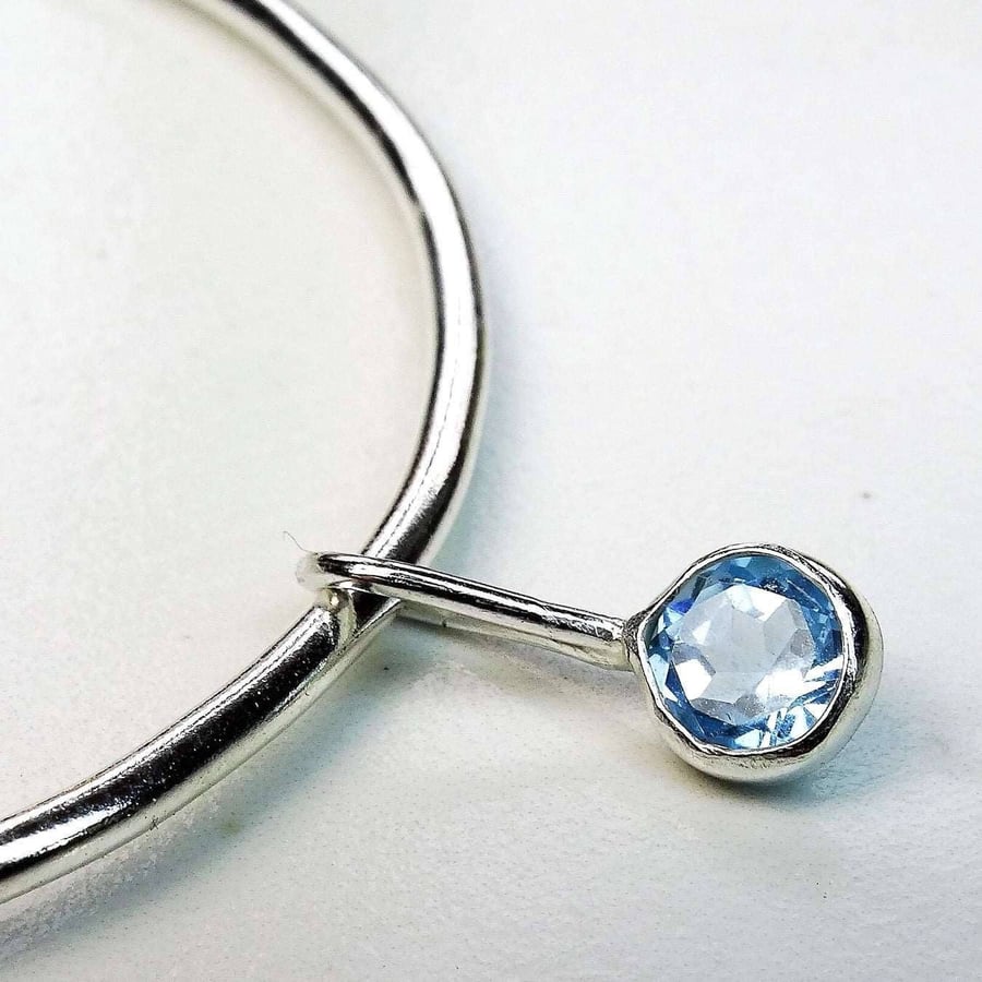 Topaz bangle - November birthstone - topaz bracelet - topaz jewellery - eco silv