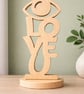 Handmade Wooden Love You Ornament – Scroll Saw Freestanding Romantic Gift
