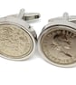 Luxury 1966 Sixpence Cufflinks for a 59th birthday. Original British sixpences  - Image 1