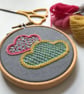 Two Clouds Hand Embroidered Mini Hoop Art - Image 2