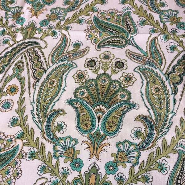 Green 70s Floral Akbar by Sansderson Vintage Fabric Lampshade option 