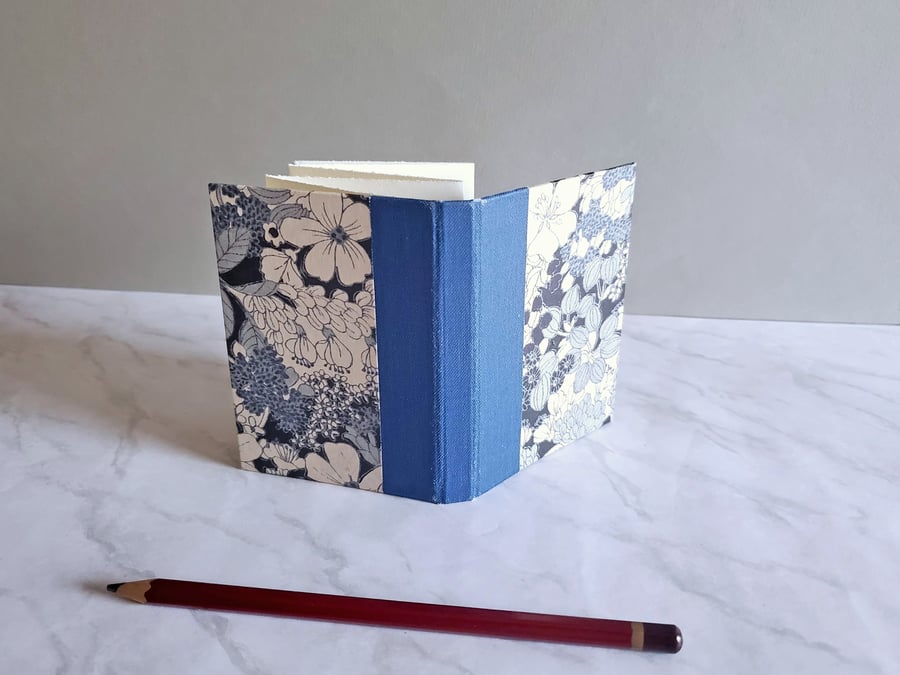 Blue Floral Mini Photo Book or Sketchbook. Pocket Sketchbook. Gifts for Mum. 