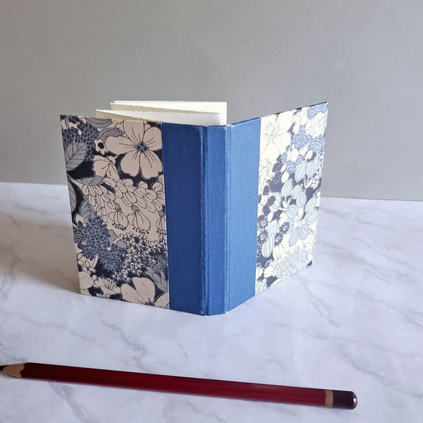 Blue Floral Mini Photo Book or Sketchbook. Pocket Sketchbook. Gifts for Mum. 