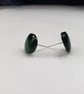 Small green button earrings - Image 3