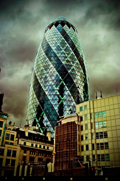 30 St Mary Axe The Gherkin London England UK 12"x18" Print