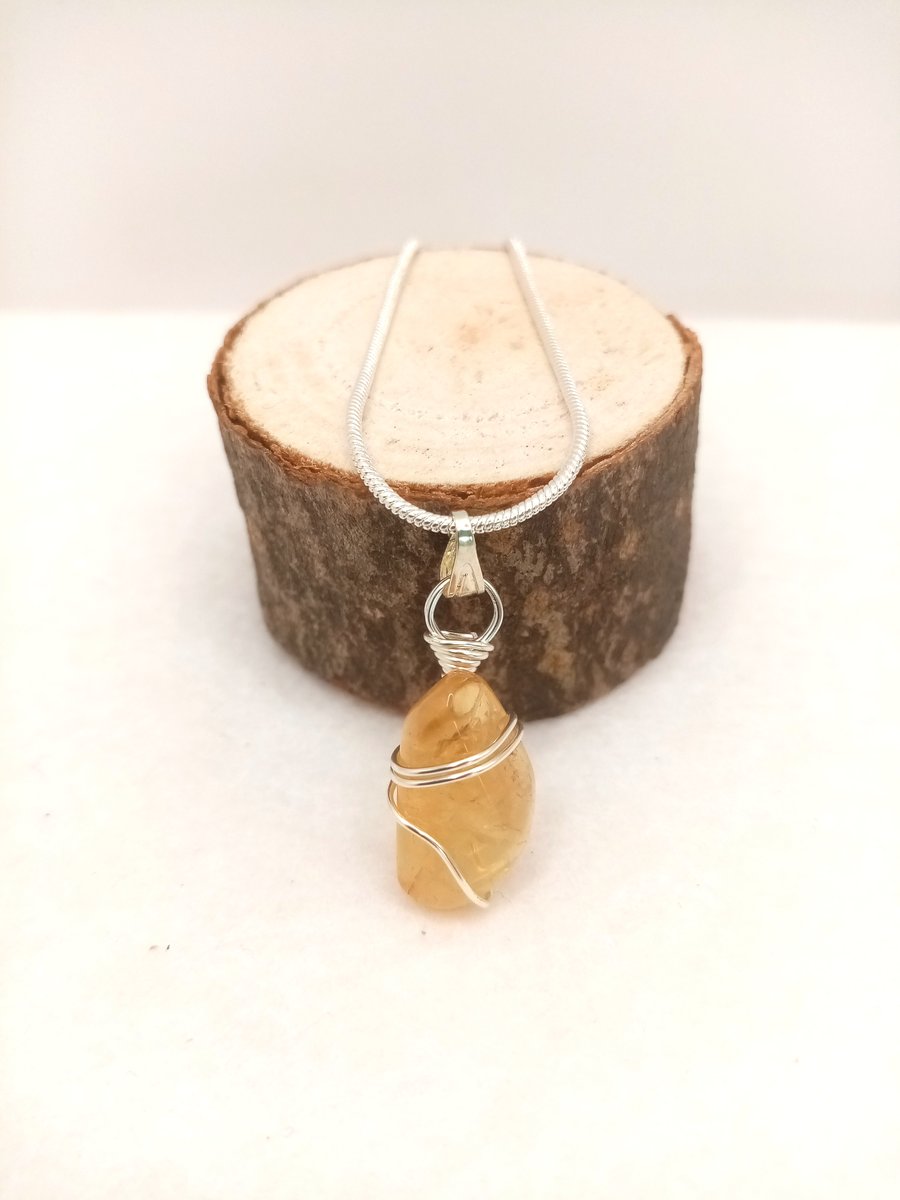 Citrine Tumble Stone Necklace 