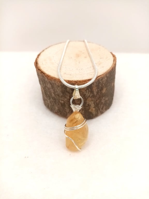 Citrine Tumble Stone Necklace 
