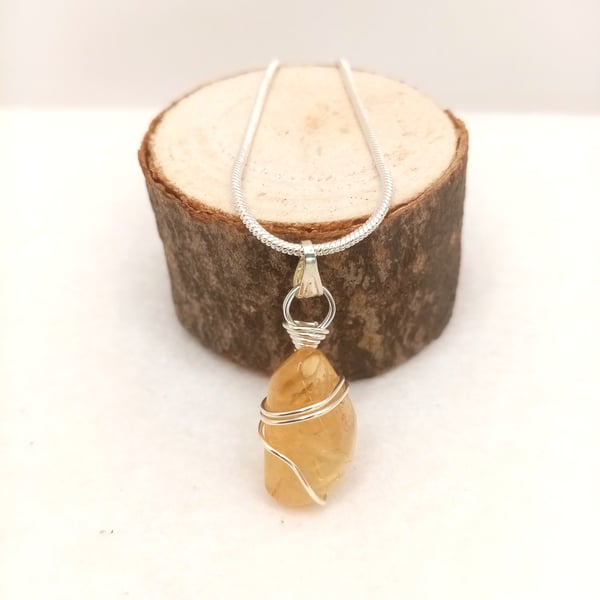 Citrine Tumble Stone Necklace 