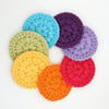 Reusable Cotton Rainbow Face Pads, set of x7 with a washing bag