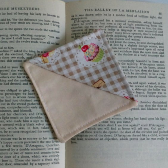 Corner bookmark,  bookmark, cookbook bookmark, cupcakes, cookery teacher