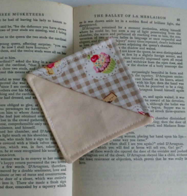 Corner bookmark,  bookmark, cookbook bookmark, cupcakes, cookery teacher