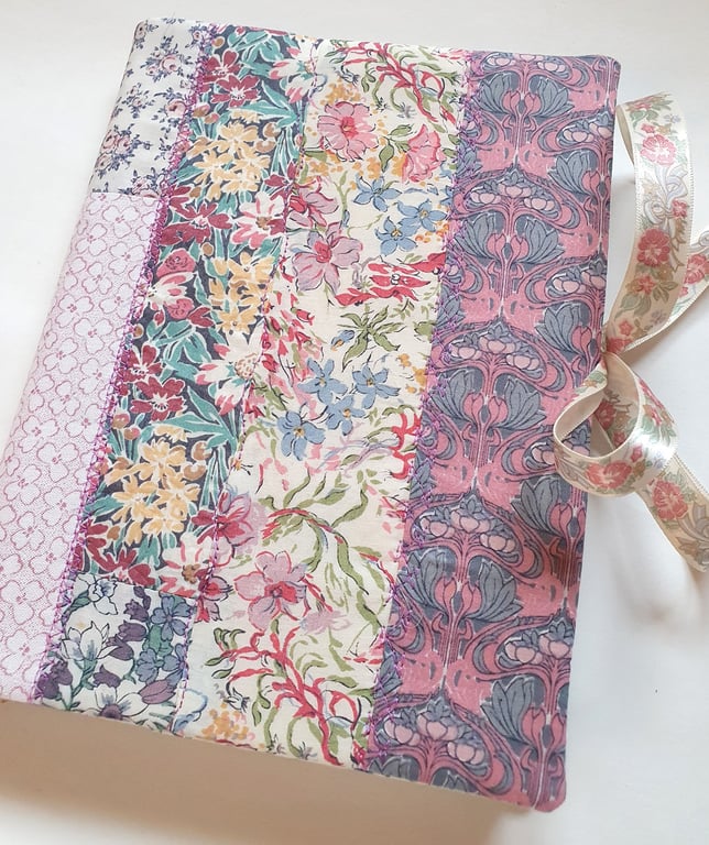 Taking Libertys with Others - pink patchwork notebook