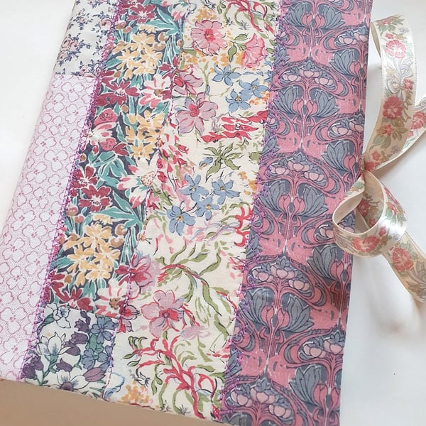 Taking Libertys with Others - pink patchwork notebook