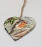 Robin Christmas decoration, clay hanging tree decoration, window decoration  - Image 6