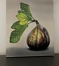 Fig Original Coloured Pencil Drawing On Wooden Panel  - Image 2