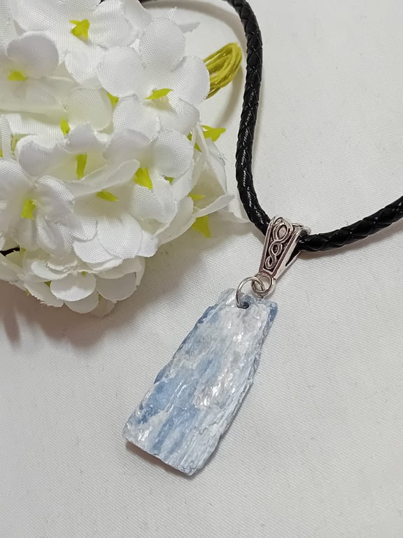 Raw Kyanite Pendant Necklace