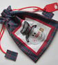 SALE Snowman Christmas Gift Drawstring Bag and Gift Label.