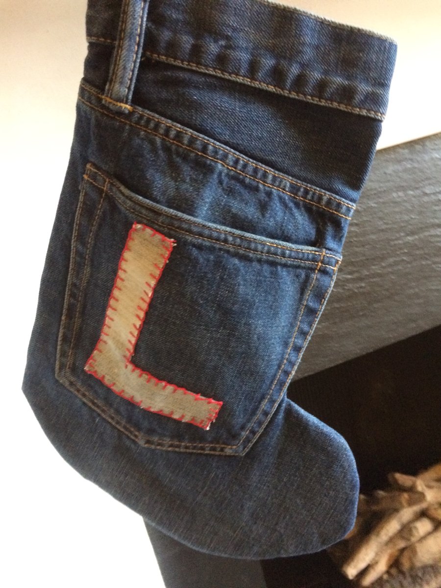 Monogrammed Denim Stockings