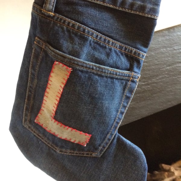 Monogrammed Denim Stockings