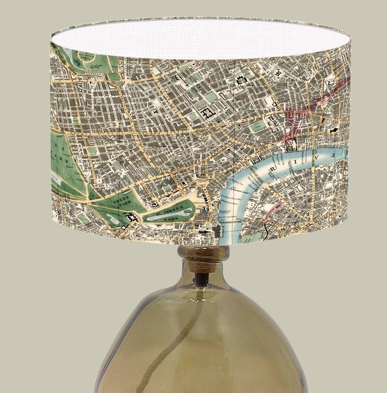 London Map Vintage Lampshade  - Fine Art Lampshade - London Street Map