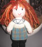 Small 7" Katie doll. Birthday gift . Scotland personalised bag - Image 2