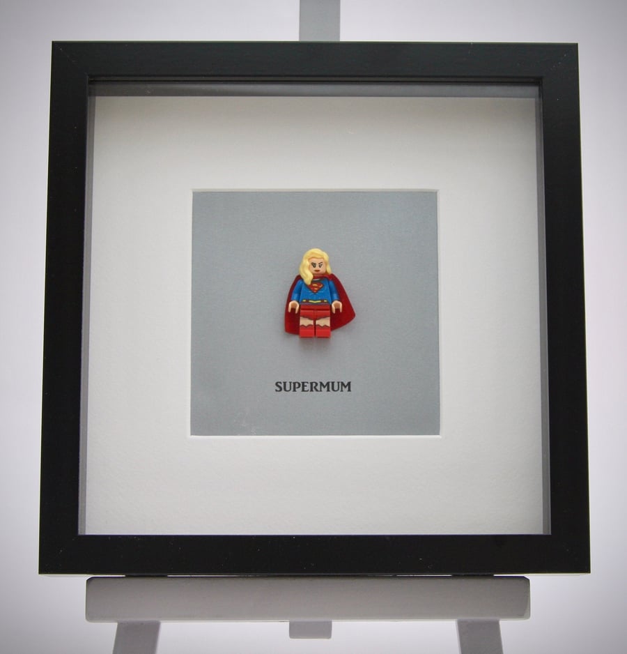 Super Mum mini Figures framed picture 