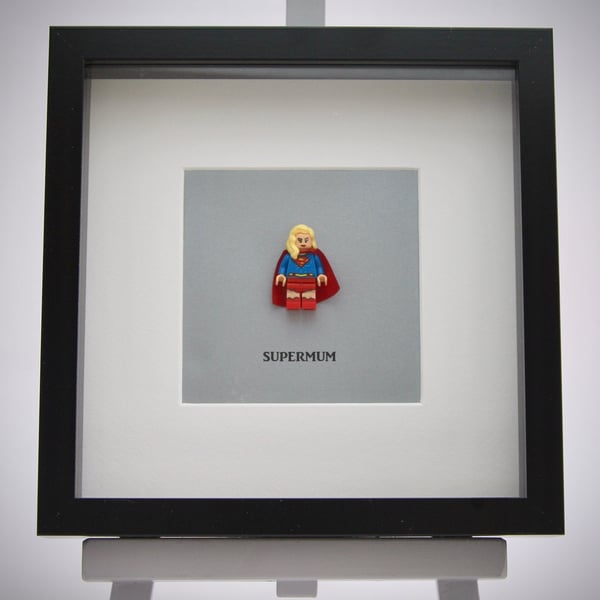 Super Mum mini Figures framed picture 