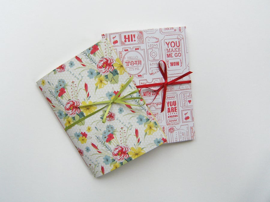 Hello You! Notebooks with Ribbon ties