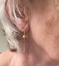 Flower earrings, recycled sterling silver and brass. - Image 4