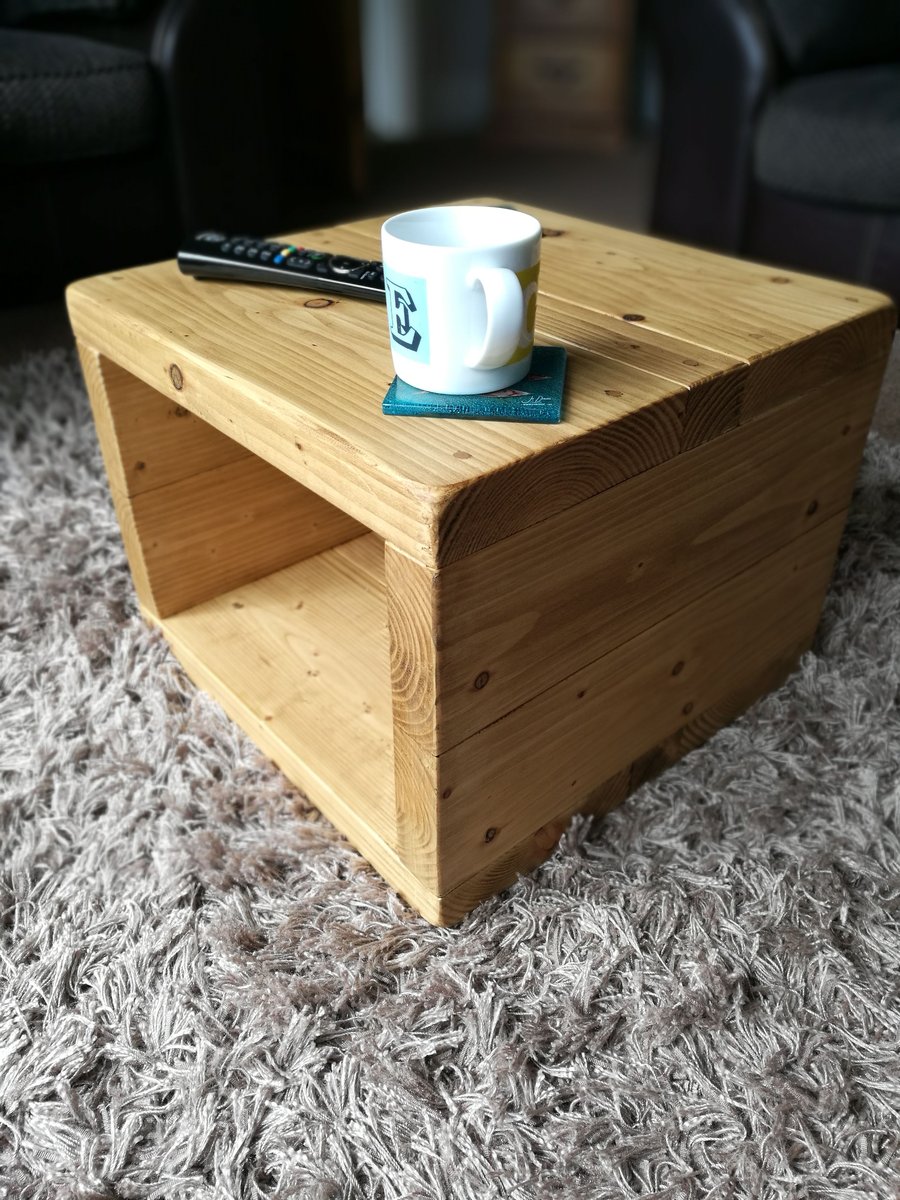 Rustic Cube Coffee Table Bedside Table Handmade