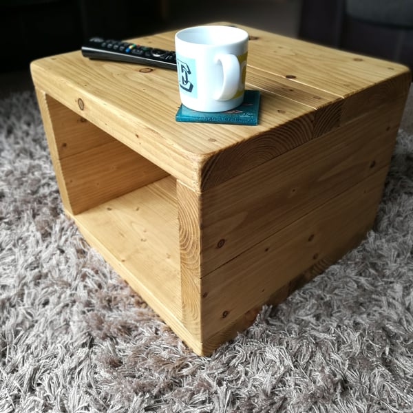 Rustic Cube Coffee Table Bedside Table Handmade