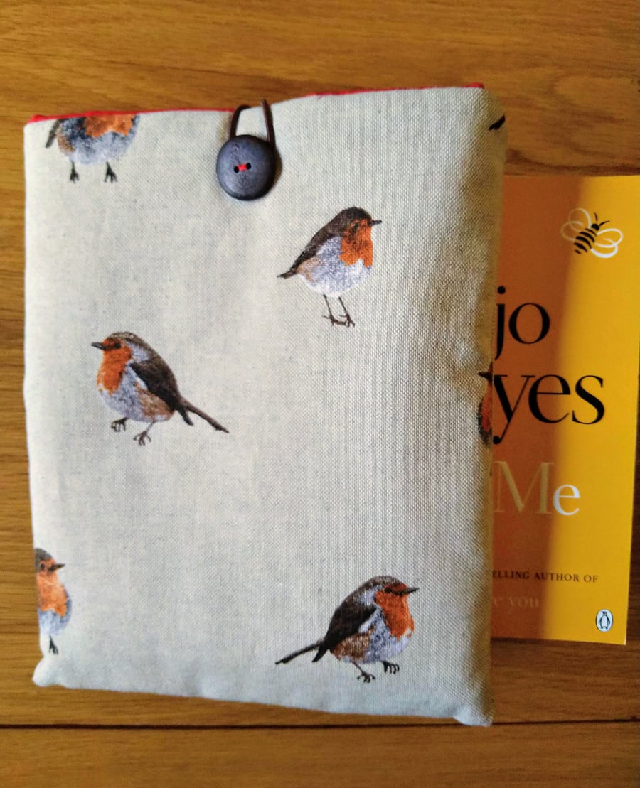 Book sleeve with robins 
