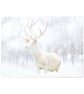 Majestic White Stag In Snow & Mist Glass Chopping Board