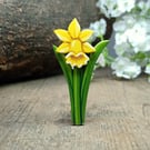 Daffodil Brooch, Handmade March Birth Flower Pin Badge